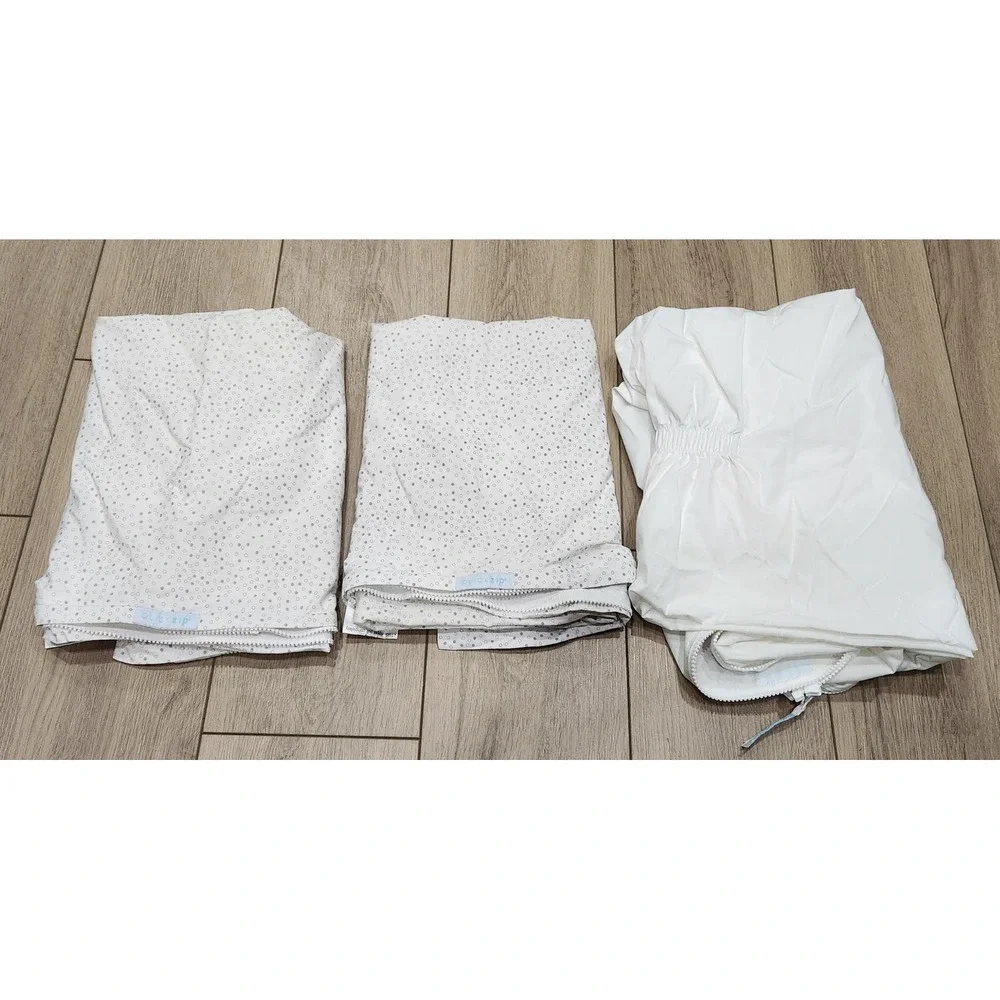 Quick Zip Crib Sheet Set 100% Cotton Fitted Toddler Bedding 1 base 2 sheets
